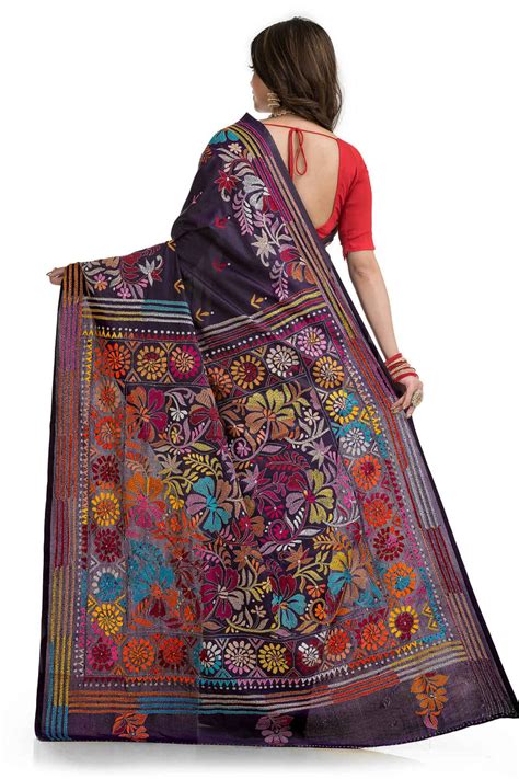 Multi Colour Kantha Stitch Saree 7691 – banglarsare