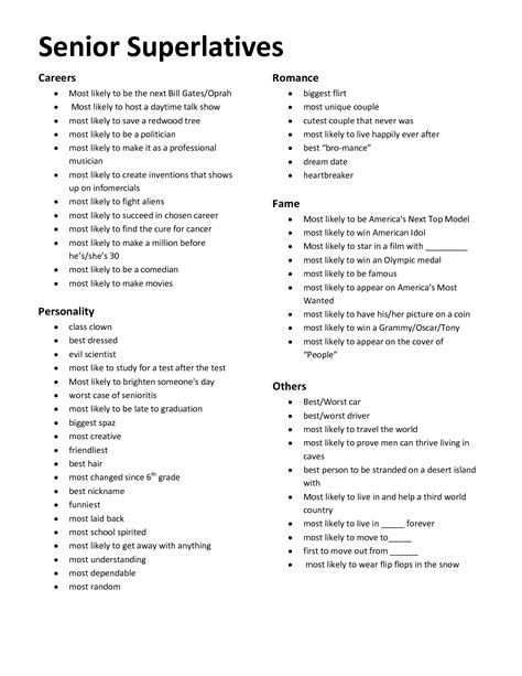 Yearbook Superlatives