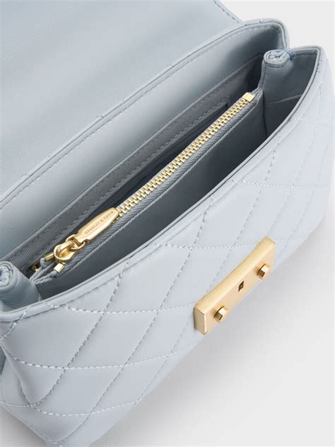 Sea Salt Blue Alva Quilted Top Handle Bag - Sea Salt Blue - CHARLES ...