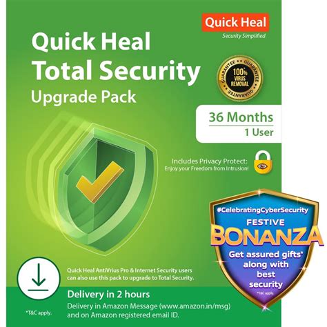 Quick Heal | Total Security Renewal Upgrade Gold pack | 1 User | 3 ...