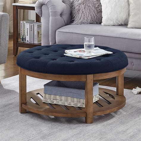 Round Wooden Ottoman Coffee Table at Elizabeth Simpkins blog