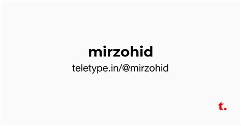@mirzohid — Teletype