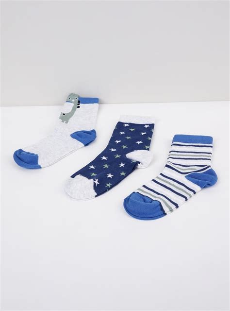Buy Boys Patterned Ankle-Length Socks - Pack of 3 Online at just Rs ...