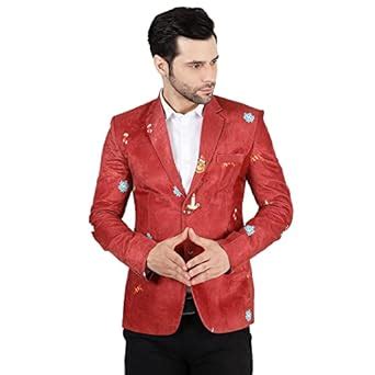 Buy WINTAGE Men's Dust Free Velvet Christmas Red Blazer : 44/ XL at ...