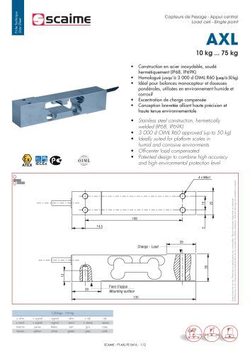 Load cell - Single point -AXL - SCAIME - PDF Catalogs | Technical ...