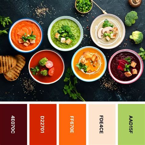 31 Food Color Palettes for Appetizing Designs | Food colors palette, Food coloring, Food web design