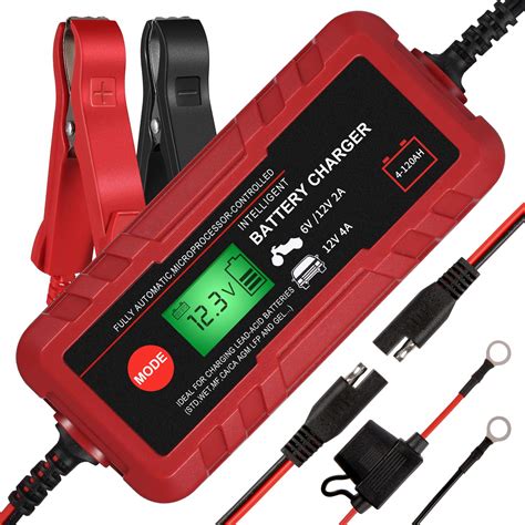 Sailnovo 4A Smart Car Battery Charger, 6V 12V Automotive Charger Maintainer Fully Automatic 8 ...