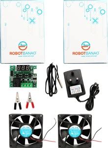 Robotbanao 12V 2AMP adapter, Alligator clip, DC f-jack, fan + XH-W1209 ...