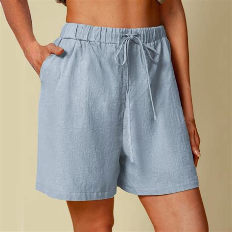 Fulijie Ladies Cotton Outseam Shorts With High Waistband,Basic Editions ...