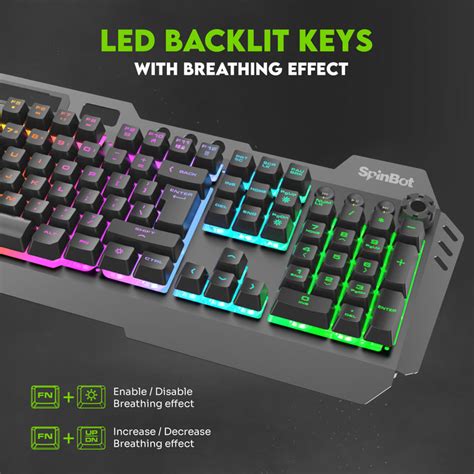 SpinBot Rage K20 LED Backlit|Metal Body|19 Anti-Ghosting Keys |Volume