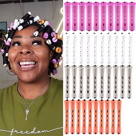Amazon.com : 40Pcs Perm Rods Permanent Wave Curling Rods 4 Sizes ...