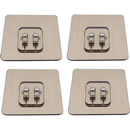 HOKIPO Magic Plastic Sticker Series Self Adhesive Hooks (Silver, Load ...
