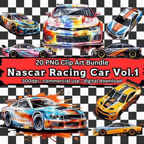 20 PNG Nascar Racing Car Clipart Bundle Vol.1, Stock Car Motorsport ...