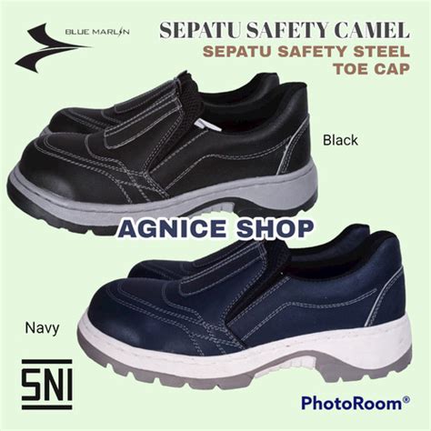 Jual Sepatu Safety SNI ujung BESI Blue Marlin CAMEL Safety Shoes - 39 ...