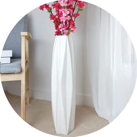 Amazon.com: Large Ceramic Floor Vase 24 Inches Tall,White Tall Modern ...