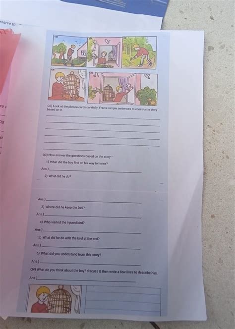 12629126126126126Q2) Look at the picture-cards carefully. Frame simple ...