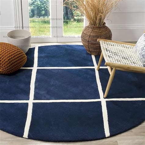 Rugs Enterprises Modern Embossed Solid Hand-Tufted Woolen Carpet for ...