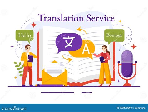 Translator Service Vector Illustration with Language Translation Various Countries and ...