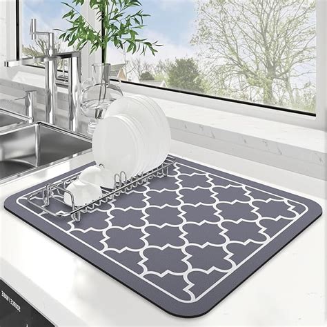 Buy VHKD Dish Drying Mat - Large Size Water Absorbent Mat for Kitchen ...