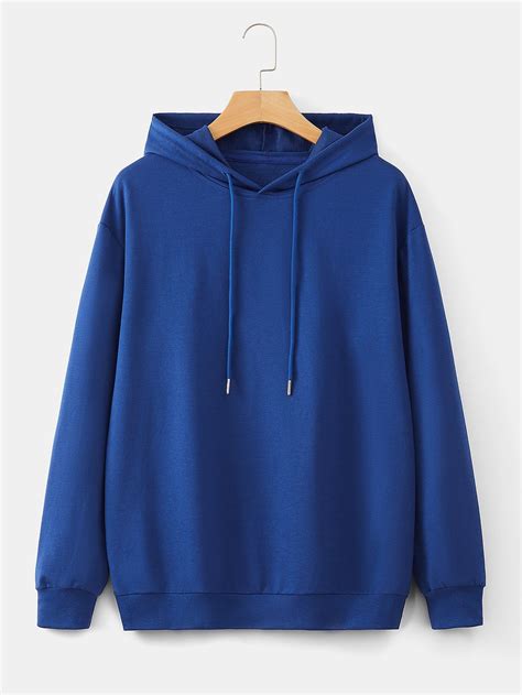 Men Drop Shoulder Drawstring Hoodie