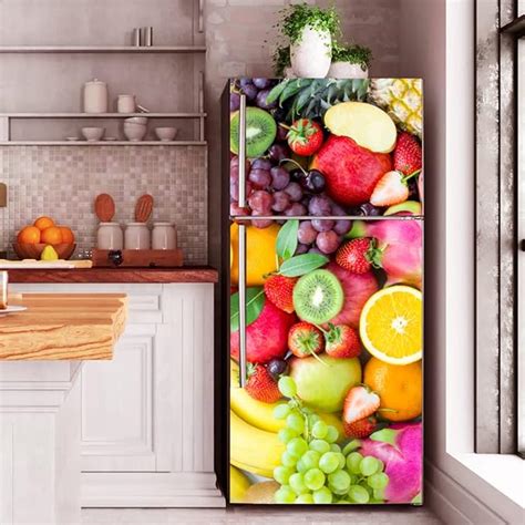 WallDaddy Fridge Sticker Decorative Refrigerator Door Sticker PVC Vinyl ...