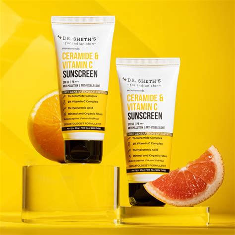 Ceramide & Vitamin C Sunscreen - 50g (Pack of 2) - Dr Sheth's