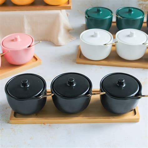 Pickle Jars With Tray Set of 3