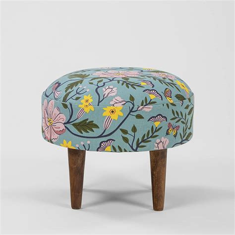 Chumbak Begum Foot Rest - Spring Bloom (1 Seater Footrest, Sheesham ...