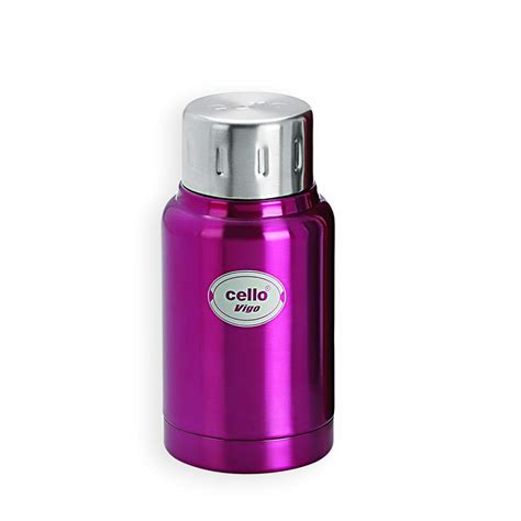 Cello Vigo Stainless Steel Flask, Double walled, 180 ml, Pink : Amazon ...