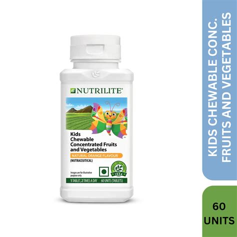 Amway Nutrilite Kids Chewable Concentrated Fruits and Vegetables (60 U ...