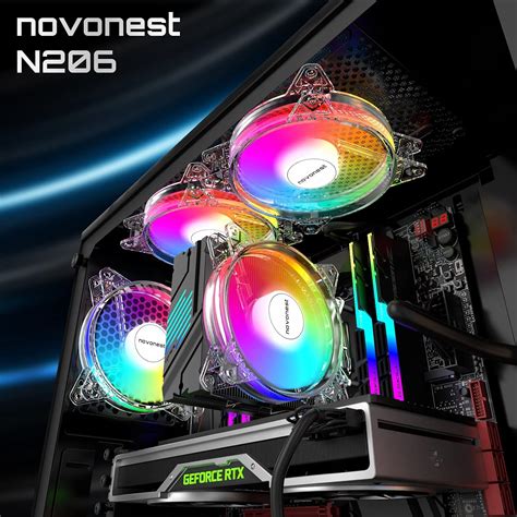 Buy Novonest N206-3 120mm ARGB PC Case Fan, 6 Pin Connector, SATA Power ...