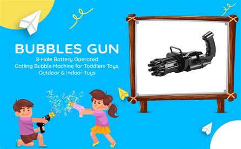 Buy Kids Mandi 8-Hole Battery Operated Bubbles Gun, Gatling Bubble ...