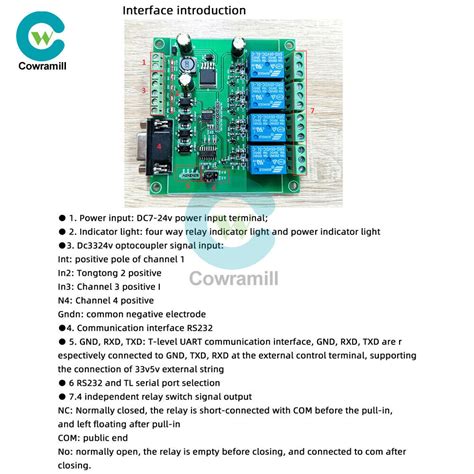Modbus RTU 4Channel Relay Switch module RS232/TTL | Ubuy India