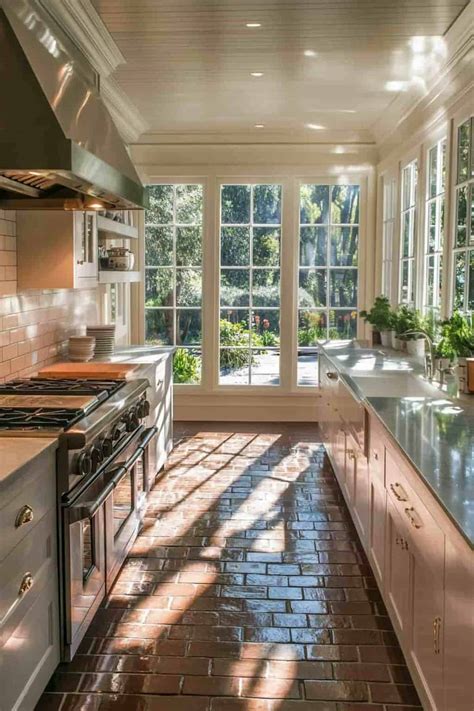 24 Brick Floor Kitchen Ideas for a Home With Timeless Style