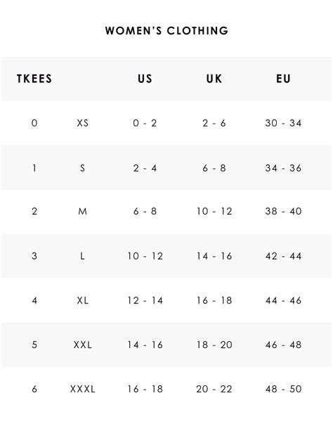 Women Clothing Size Chart USA Sizes 3X To XS, 41% OFF