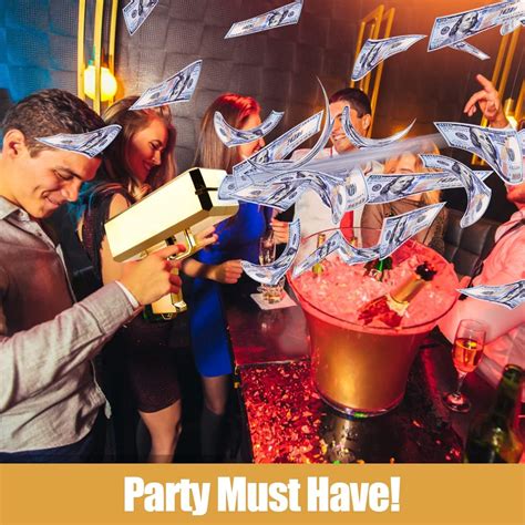 Buy Gold Plated Money Gun Shooter, Make it Rain Toy Gun with 100 PCS ...
