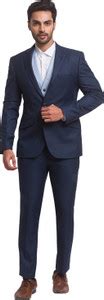 PARK AVENUE 2SB 3 PC NOTCH WITH PIPING W/C-S.SLIM Self Design Men Suit ...