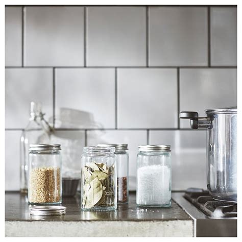 CITRONHAJ spice jar, clear glass/stainless steel, 35 cl (12 oz) - IKEA