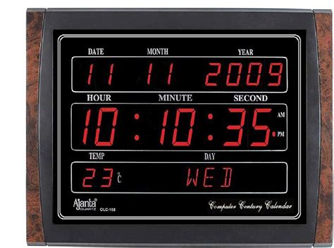 Buy Ajanta Quartz Digital Red Led Rectangle Wall Clock Olc - 108 (39.6 ...