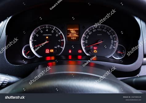 Analog Dashboard Car Colorful Light Status Stock Photo 2447069129 ...