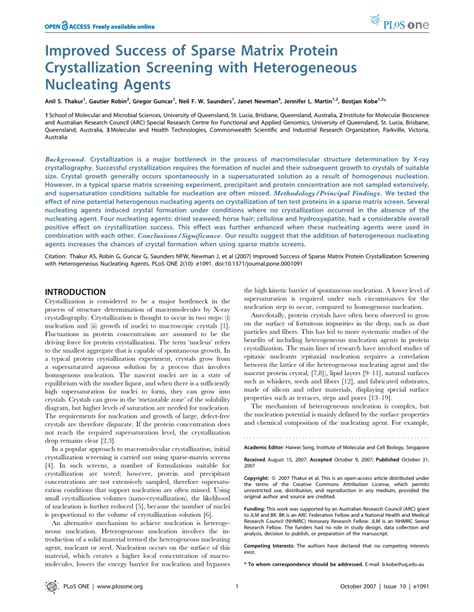 Image result for Protein Crystallization Screening