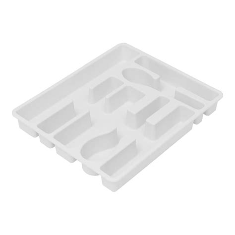 White Plastic Cutlery Tray 13.5x11.5 | At Home