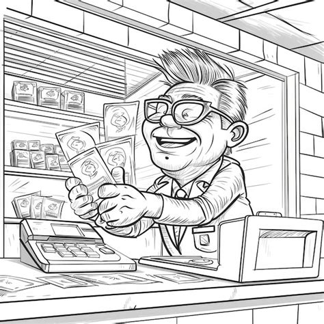 Shopkeeper Coloring Pages 的图像结果