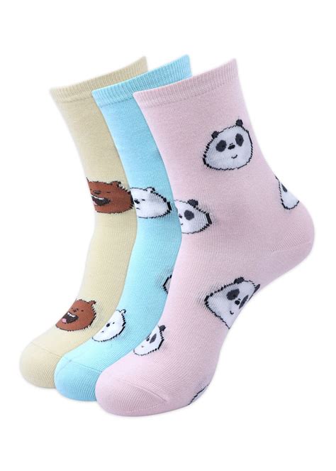 Get Pack of 3 Bear Graphic High Ankle Socks at ₹ 507 | LBB Shop