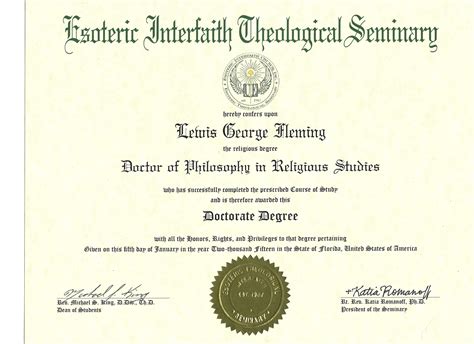 Doctor of Theology | Become an Ordained Minister, Get your PhD ...