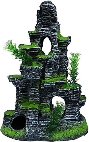 Mistletoe® Desolate Tower Aquarium Decoration for Fish Tank Resin Decor ...