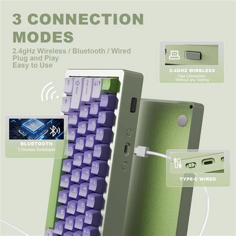 YUNZII AL71 68% Mechanical Keyboard (Green,Crystal India | Ubuy