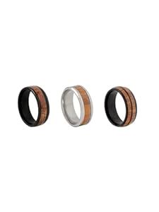 Buy Qiroko Prime Forge Collection | Stainless Steel Wooden Band Ring ...