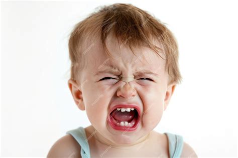 Premium Photo | Cute little baby boy child crying and screaming ...