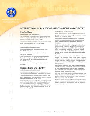 Fillable Online scouting InternatIonal PublIcatIons, recognItIons, and ...